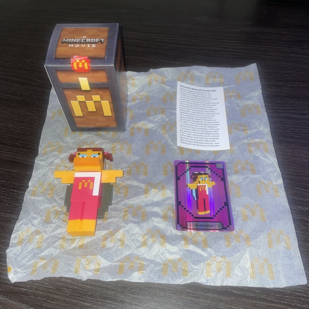 2025 McDonald's Minecraft Adult Happy Meal Birdie Wings Unused Code Ships Fast